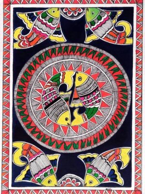 Water queen Madhubani painting