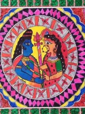 Shiv-Parvati Madhubani painting