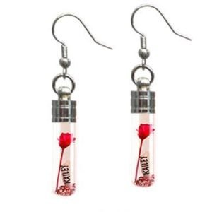 Name on rice earrings